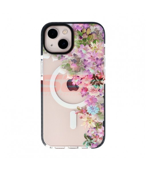 Husa iPhone 14 Pro Max, Antishock cu functie Magsafe, Flowers